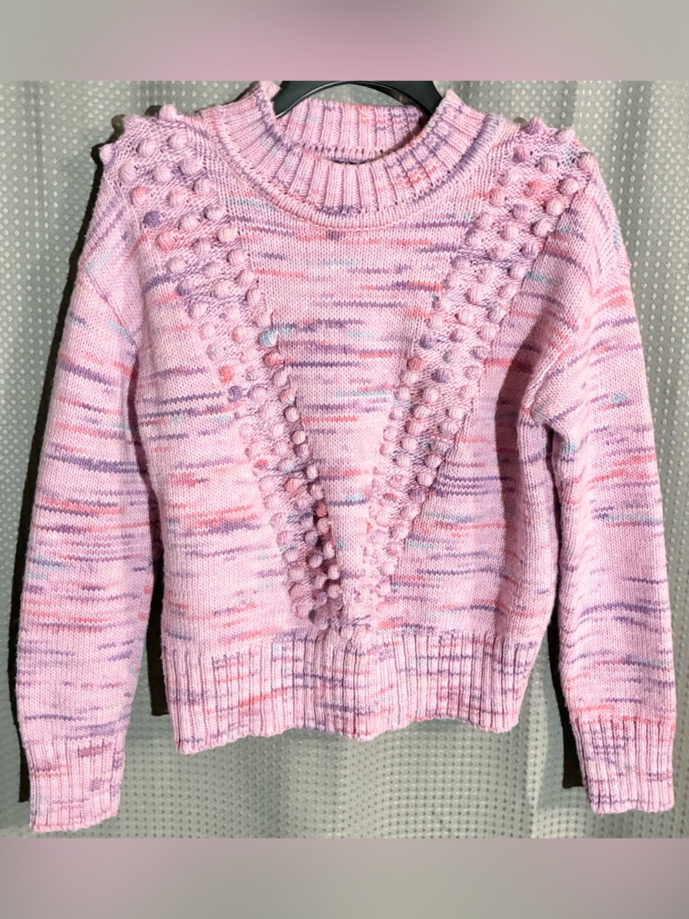 Talbots Sz S Pink Textured Bobble-Knit Crop Sweater Wool Fall Winter From 6/24